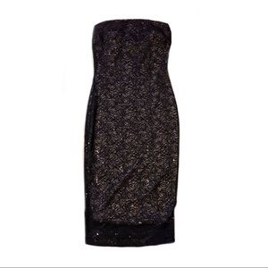 Black Goth Dress With Gold Details And Shimmering.